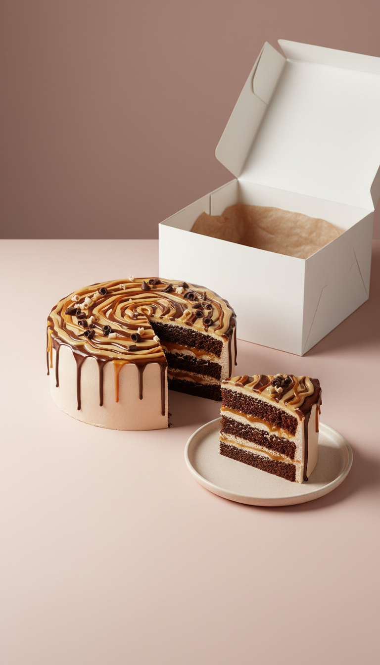 Mocha caramel drizzle cake